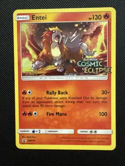 Entei Prerelease Staff SM219 Sm Holo Sun & Moon Black Star Promo Pokemon - Image 1