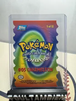 Charmeleon 5 of 12 Die-Cut Embossed Pokemon Topps The First Movie Blue Label NM - Image 2