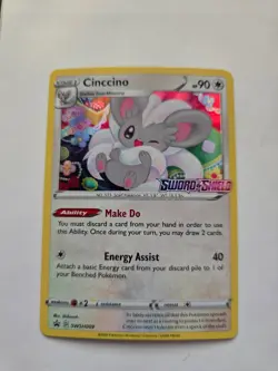 Pokemon TCG Sword & Shield Cinccino #SWSH009 Stamped Promo Near Mint - Image 1