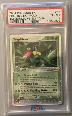 2004 Pokemon EX sceptile EX Holo TM Magma VS TM Aqua PSA6 - Image 1
