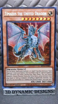 | Yugioh Timaeus the United Dragon MP23-EN003 1st Edition Secret Rare NM 🔥 | - Image 1