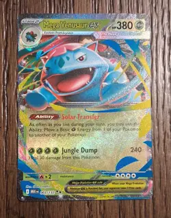 Mega Venusaur EX 003/132 Mega Evolution Holo Rare Pokemon Card NM - Image 1