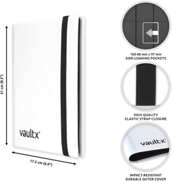 4 Pocket Trading Card Album Folder - 160 Side Loading Pocket Binder (White) - Image 3