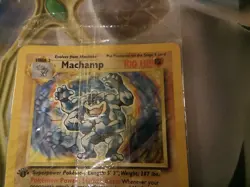 FACTORY SEALED 1999 Pokemon Card 1st Edition Machamp Holo Base Set 8/102 NM - Image 2