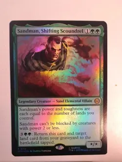 Magic The Gathering Spider-Man FOIL, R 0112 Sandman, Shifting Scoundrel - Image 1
