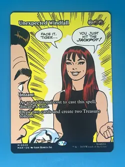 Mtg Unexpected Windfall (Borderless) Marvel Universe Regular - Image 1
