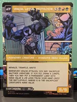 Eddie Brock Venom, Lethal Protector (0224) - Borderless M MTG Spider-man Foil - Image 2