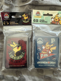 Pokemon World Championships 2025 Anaheim Card Sleeves Exclusive Arcanine Pikachu - Image 1