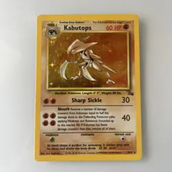Kabutops 9/62 Fossil Holo Pokemon TCG WoTC Unlimited LP - Image 1