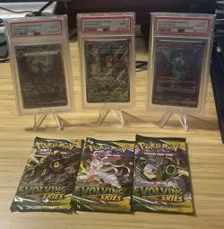 Nintendo Pokemon TCG Sword Shield Evolving Skies Booster Packs Lot of 3 - Image 1