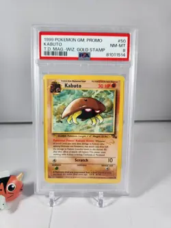 PSA 8 NM-MT PROMO KABUTO 50 1999 POKEMON TOP DECK MAGAZINE W WIZARDS GOLD STAMP - Image 2