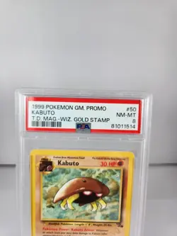PSA 8 NM-MT PROMO KABUTO 50 1999 POKEMON TOP DECK MAGAZINE W WIZARDS GOLD STAMP - Image 3