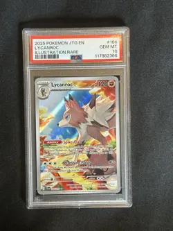 2025 POKEMON JTG EN-JOURNEY TOGETHER ILLUSTRATION RARE #166 LYCANROC PSA 10 - Image 1