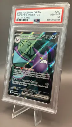 Pokemon TCG Team Rocket's Crobat 217/182 Destined Rivals - Graded PSA 10 GEM MT - Image 1