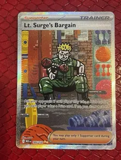 Pokemon TCG Lt. Surge's Bargain SIR 185/132 - Image 1