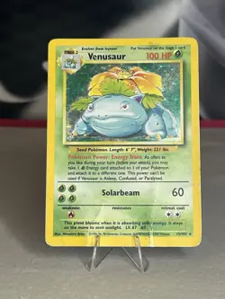 Pokemon TCG Venusaur Base Set 15/102 Holo Unlimited Holo Rare HP/DAMAGED - Image 1