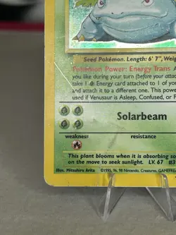 Pokemon TCG Venusaur Base Set 15/102 Holo Unlimited Holo Rare HP/DAMAGED - Image 2