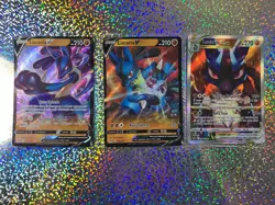 Pokemon TCG: Full Art Promo SWSH291 Lucario VSTAR; 027/073 & 146/264 Lucario V - Image 1