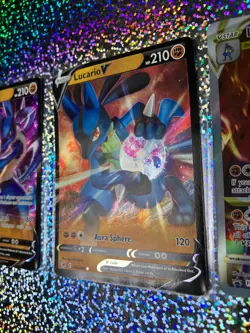 Pokemon TCG: Full Art Promo SWSH291 Lucario VSTAR; 027/073 & 146/264 Lucario V - Image 5