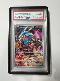 Pokemon Team Rocket's Wobbuffet (Pokemon Center Exclusive) 203 PSA 10 - Image 1