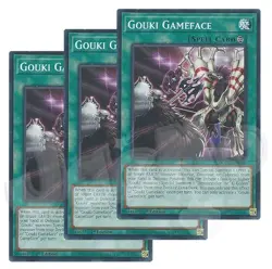 Yugioh - Gouki Gameface x 3 - 1st Edition NM - Plus Free Holo Card - Image 1