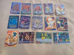 Rare 1998-2000 Topps Pokemon TV & Movie Animation Card Lot Inc Halos (14 Cards) - Image 1
