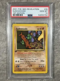 Sudowoodo 26/64 PSA 10 Pokemon TCG Neo Revelation 1st Edition ED WOTC Card - Image 1