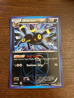 Umbreon 64/116 (Team Plasma) Pokemon Card- Plasma Freeze Reverse Holo LP - Image 1