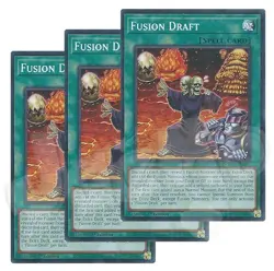 Yugioh - Fusion Draft x 3 - 1st Edition NM - Plus Free Holo Card - Image 1