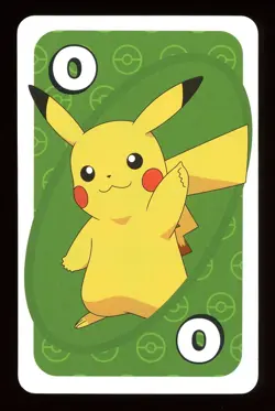 Pikachu GREEN #0 Pokemon Mattel Original Japanese UNO Card Near Mint - Image 1