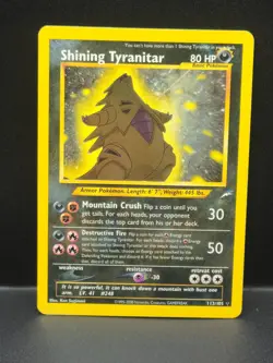 Pokemon TCG Shining Tyranitar Neo Destiny Holo Card 113/143 Unlimited Shiny Rare - Image 1