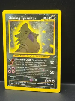 Pokemon TCG Shining Tyranitar Neo Destiny Holo Card 113/143 Unlimited Shiny Rare - Image 3