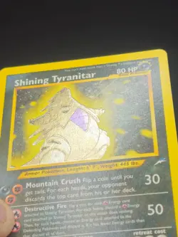 Pokemon TCG Shining Tyranitar Neo Destiny Holo Card 113/143 Unlimited Shiny Rare - Image 5