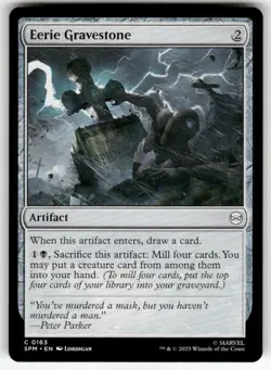 EERIE GRAVESTONE #163 (COMMON) MTG MARVEL'S SPIDER-MAN - Image 1
