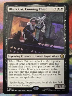 MTG Black Cat Cunning Thief SPM-052 Marvel’s Spider-Man NM Magic: The Gathering - Image 1