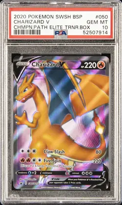 Pokemon PSA 10 Charizard SWSH050 Champions Path Elite Trainer Box Promo 050 - Image 1