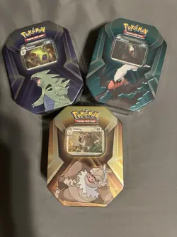 Pokemon Tyranitar Slaking Darkrai Triple Whammy Tin Set of 3 Factory Sealed - Image 1