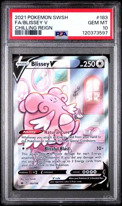 Pokemon PSA 10 Blissey 183/198 V Alternate Full Art Chilling Reign - Image 1