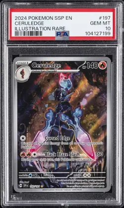 2024 POKEMON SSP EN-SURGING SPARKS ILLUSTRATION RARE #197 CERULEDGE PSA 10 - Image 1