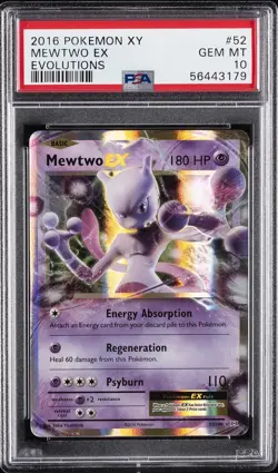 Pokemon PSA 10 Mewtwo 52/108 EX XY Evolutions Ultra Rare - Image 1