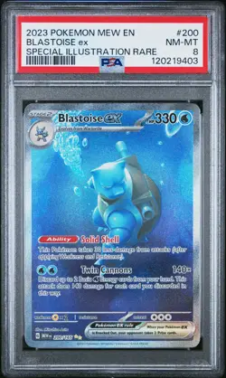 2023 POKEMON MEW EN-151 SPECIAL ILLUSTRATION RARE #200 BLASTOISE EX PSA 8 - Image 1