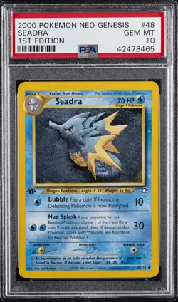 2000 POKEMON NEO GENESIS 1ST ED #48 SEADRA PSA 10 - Image 1