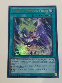 Yugioh Radiant Typhoon Chant - 1st Edition Ultra Rare NM - Free Holo Card - Image 1