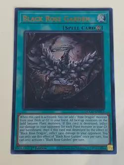 Yugioh Black Rose Garden - 1st Edition Ultra Rare NM - Free Holo Card - Image 1