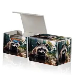 for MTG Commander Deck Box,Card Deck Box for Trading Yugioh Cute Raccoon - Image 1
