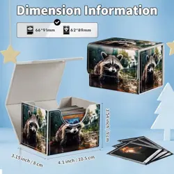 for MTG Commander Deck Box,Card Deck Box for Trading Yugioh Cute Raccoon - Image 5