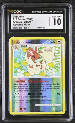 CGC 10 Lopunny 21/99 Reverse Holo Arceus Pokemon Card - Image 1