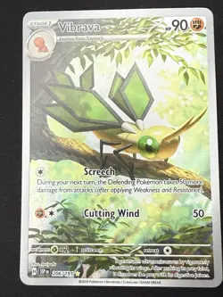 Pokemon Vibrava 206/191SV08 Full Art Holo Illustration Surging Sparks Rare Card - Image 1