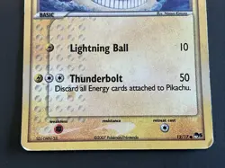 2007 Pokemon Pop Series 5 Pikachu Holo Card 12/17 Inverted Back Error - Image 2