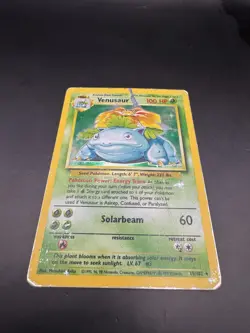 Pokemon TCG Venusaur Base Set Unlimited Holo Rare Card 15/102 - Vintage WOTC - Image 1